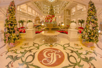 обоя праздничные, Ёлки, стиль, новый, год, декор, елки, банкетный, зал