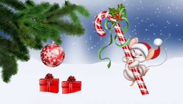 Картинка праздничные векторная+графика+ новый+год lizak myszka boze narodzenie zima