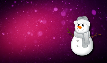обоя праздничные, векторная графика , новый год, фон, праздник, минимализм, снеговик, новый, год, рождество, снег, снежинки