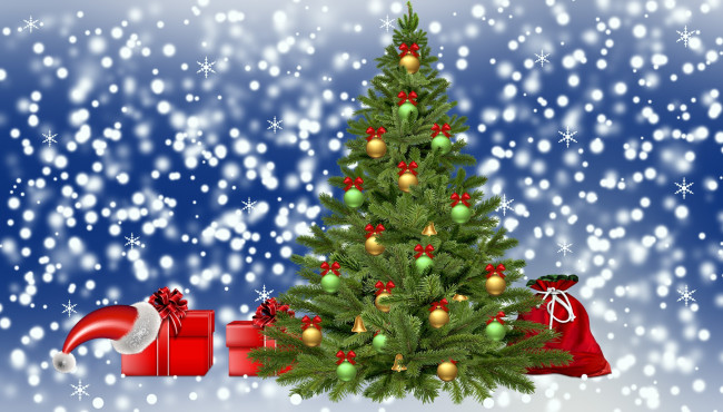 Обои картинки фото праздничные, векторная графика , новый год, zima, choinka, boze, narodzenie, prezenty