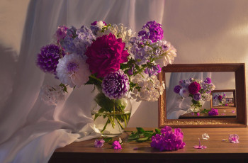 Картинка цветы букеты +композиции флоксы георгины букет