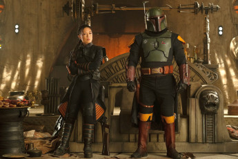 Картинка the+book+of+boba+fett++ сериал+2021+–+ кино+фильмы the+book+of+boba+fett+ сериал книга бобы фетта фантастика боевик boba fett fennec shand ming na wen temuera morrison