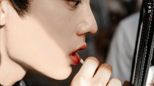 Обои картинки фото мужчины, xiao zhan, лицо, образ, губы