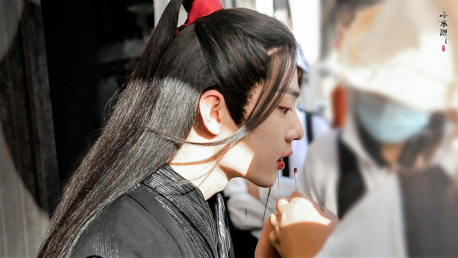 Обои картинки фото мужчины, xiao zhan, лицо, образ, губы