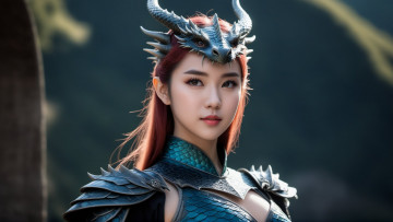 Картинка 3д+графика фантазия+ fantasy нейросети графика нейроарт ai art нейронные сети рисунки нейро искусство девушка дракон