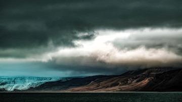 обоя природа, побережье, тучи, ледник, горы, берег, море