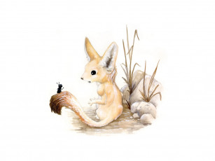 Картинка рисованные животные муравей лиса