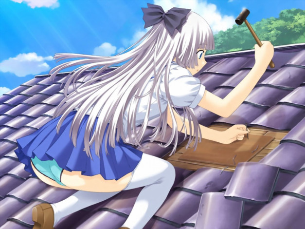 Обои картинки фото аниме, promising, to, the, blue, sky