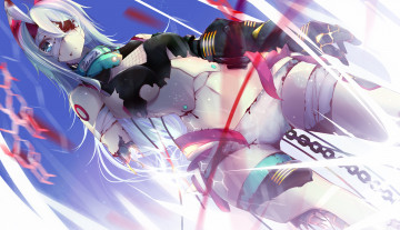 Картинка by yotayotayota аниме weapon blood technology киборг девушка кровь бинт