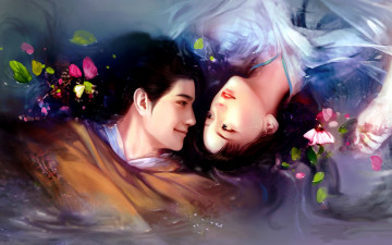 Картинка рисованные люди мальчик девушка азиатки