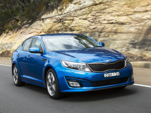 обоя автомобили, kia, 2013, au-spec, optima, синий