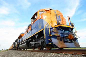 Картинка техника поезда дорога рельсы локомотив вагоны состав железная