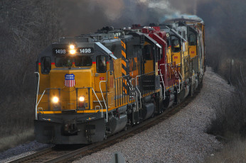 Картинка техника поезда состав вагоны локомотив железная дорога рельсы