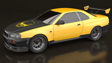 Картинка автомобили 3д skyline nissan