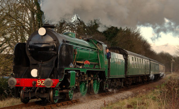 Картинка техника паровозы вагоны паровоз рельсы дорога железная