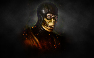 Картинка mortal+kombat видео+игры mortal+kombat+ 2011 скорпион скелет scorpion череп mortal kombat ninja