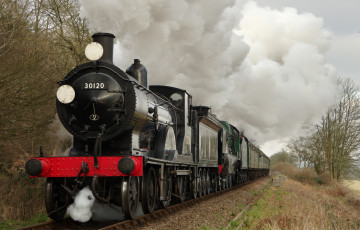 Картинка техника паровозы станция рельсы вагоны паровозик