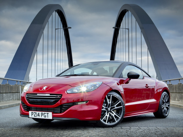 Обои картинки фото автомобили, peugeot, 2014, uk-spec, rcz, r, красный