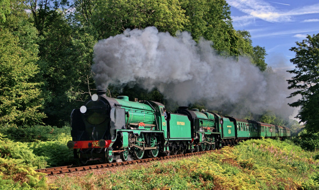 Обои картинки фото техника, паровозы, поезд, рельсы, паровоз, железная, дорога