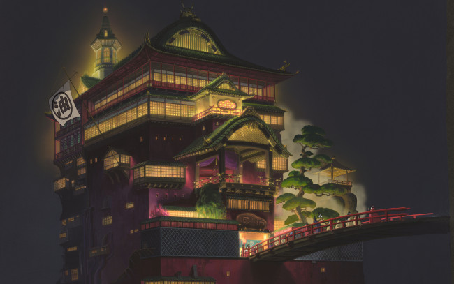 Обои картинки фото аниме, spirited away, spirited, away, унесенные, призраками, миядзаки, духи, бани