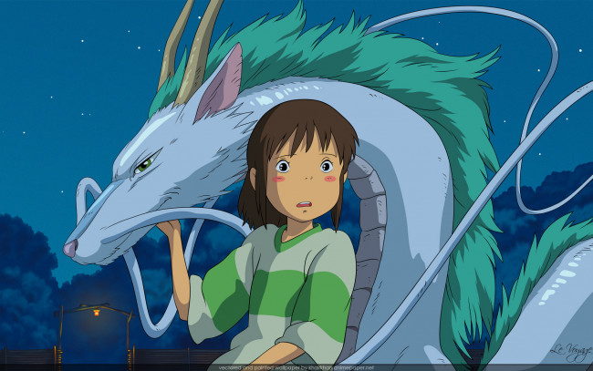 Обои картинки фото аниме, spirited away, унесенные, призраками, хаяо, миядзаки, девочка, дух, реки