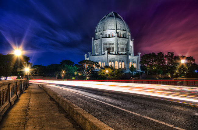 Обои картинки фото города, - буддистские и другие храмы, огни, мост, ночь