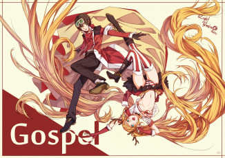 Картинка аниме зима +новый+год +рождество блондинка волосы девушка парень арт transistor очки