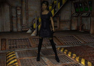 Картинка 3д+графика фантазия+ fantasy фон взгляд девушка оружие