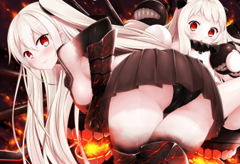 Картинка аниме kantai+collection aircraft carrier hime northern ocean kaho okashii девушки kantai collection