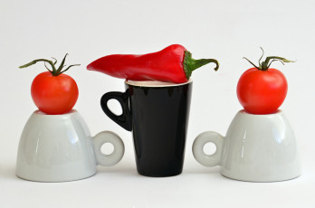 Картинка еда овощи перчик томаты бокалы помидоры