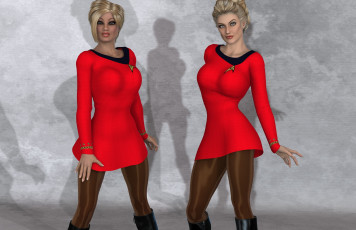 Картинка 3д+графика люди+ people девушки взгляд фон