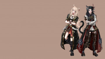 Картинка аниме final+fantasy фон арт серьги сапоги плащи оружие кошки hyuu sing-dog miqo'te девушки final fantasy xiv