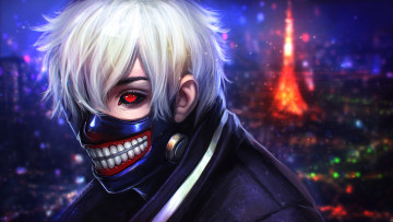 Картинка аниме tokyo+ghoul anime tokyo ghoul art глаз взгляд маска лицо парень kaneki ken