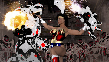 Картинка amazon+falling+arrow 3д+графика фантазия+ fantasy воины взгляд магия фон девушка