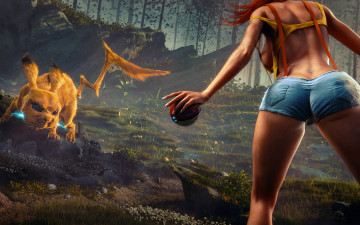 Картинка фэнтези красавицы+и+чудовища шорты kasumi девушка art pokemon лес магия pikachu сражение шар попка