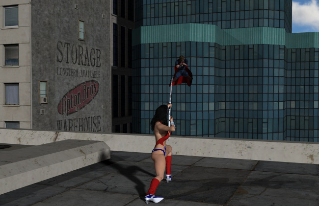 Обои картинки фото amazon arrow, 3д графика, фантазия , fantasy, девушка, взгляд, фон, супермен