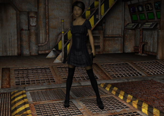 Обои картинки фото 3д графика, фантазия , fantasy, фон, взгляд, девушка, оружие