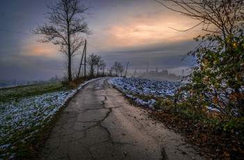 Картинка природа дороги поле тракт