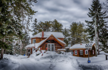 Картинка города -+здания +дома зима загородный дом