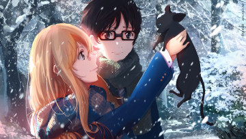 Картинка автор +xi+chen+chen аниме shigatsu+wa+kimi+no+uso miyazono kawori arima kousei shigatsu wa kimi no uso