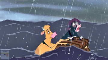 Картинка календари кино +мультфильмы 2018 корова водоем сундук шляпа