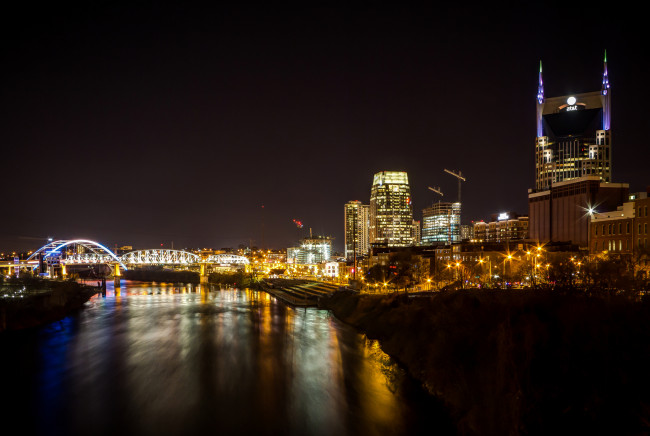 Обои картинки фото nashville, города, - огни ночного города, простор