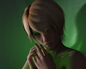 Картинка 3д+графика люди+ people девушка взгляд фон