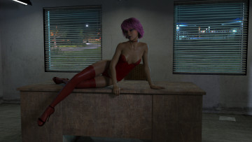 обоя 3д графика, люди , people, девушка, взгляд, фон