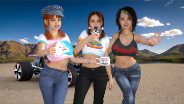 Картинка 3д+графика люди+ people фон взгляд девушки