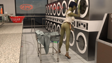 Картинка 3д+графика _science+fiction девушка взгляд фон