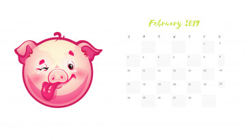 Картинка календари рисованные +векторная+графика поросенок свинья