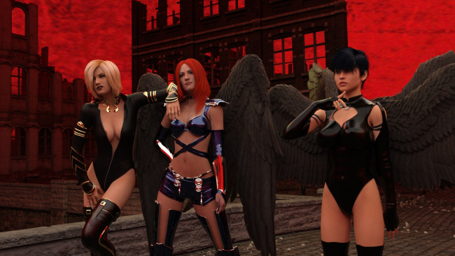 Обои картинки фото 3д графика, ангел , angel, фон, взгляд, девушки