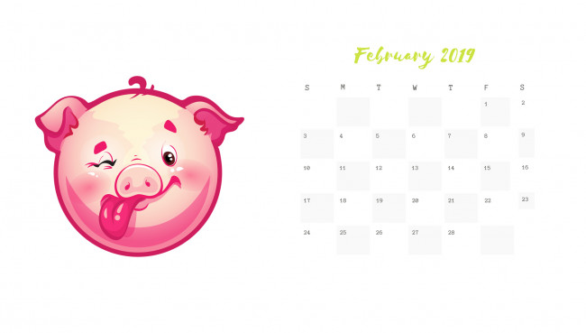 Обои картинки фото календари, рисованные,  векторная графика, поросенок, свинья