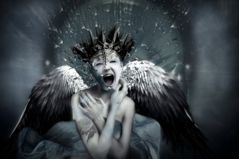 Картинка разное компьютерный+дизайн девушка фон крик крылья